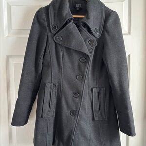 Black Double-Breasted Women's Coat